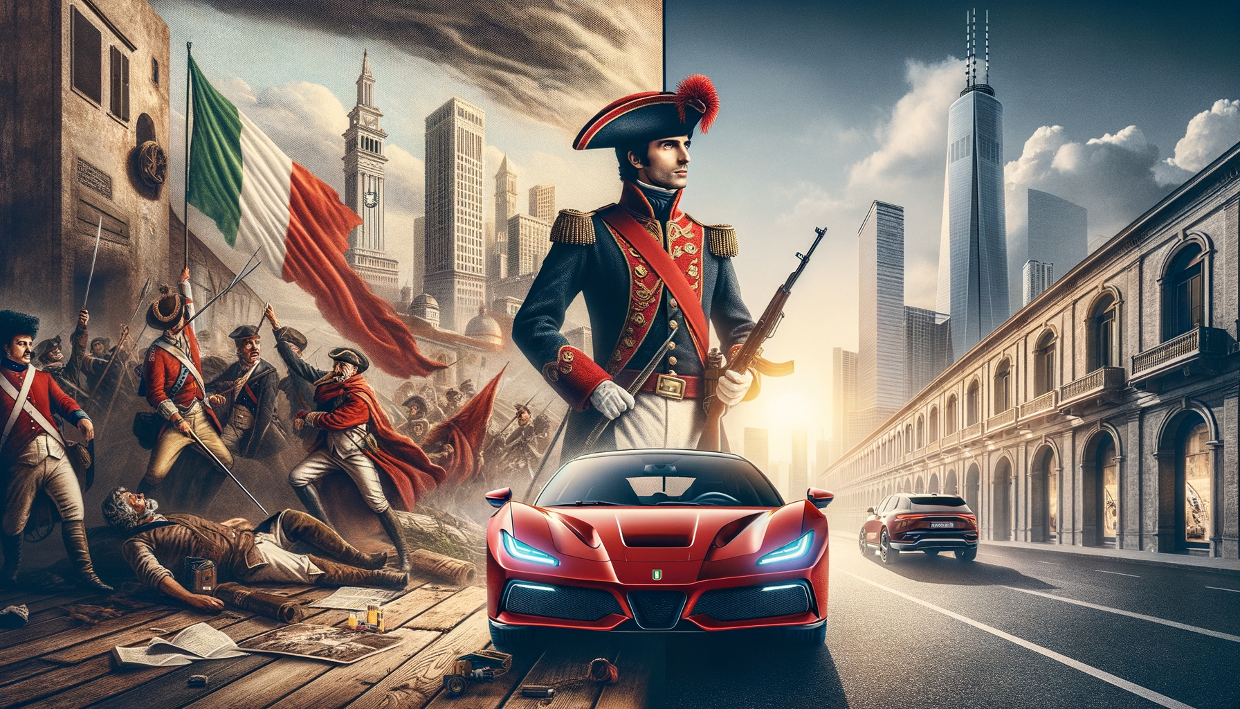Giuseppe Garibaldi e la Ferrari: Due Eroi Italiani